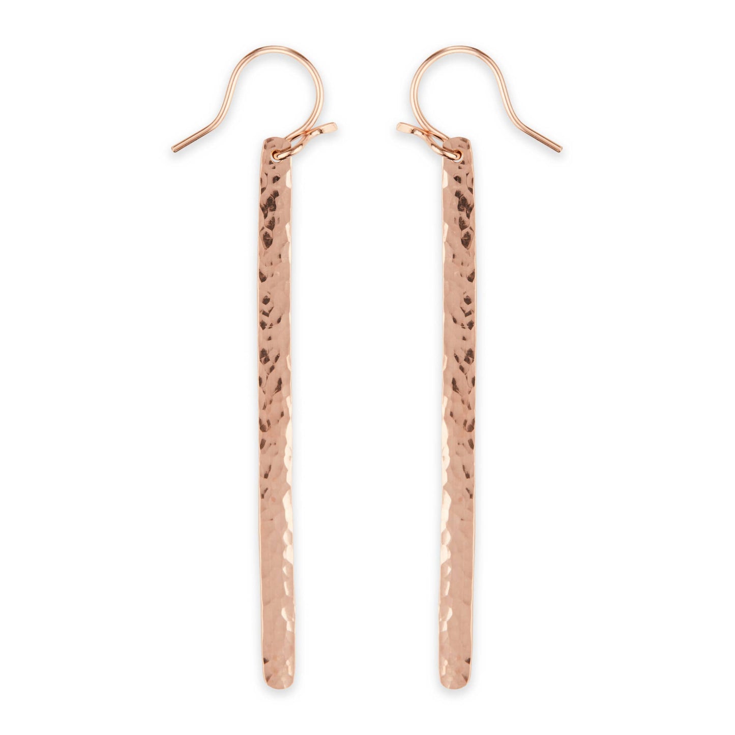 Thin Hammered Rectangle Earring