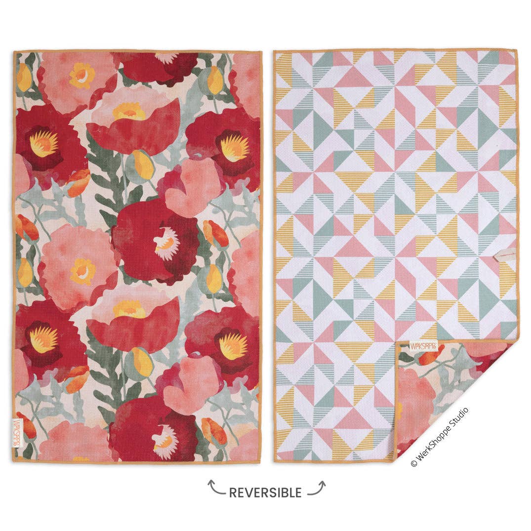 Abstract Poppies Microfiber Kitchen Towel
