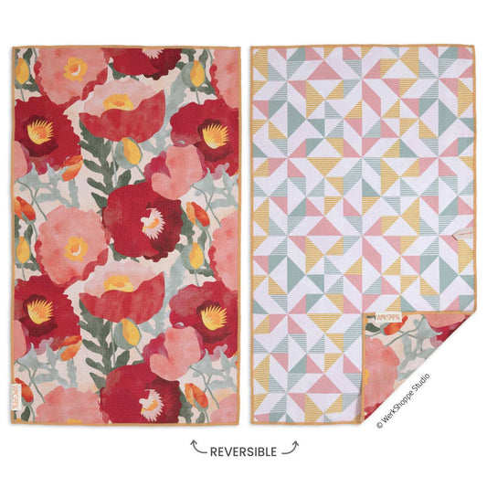 Abstract Poppies Microfiber Kitchen Towel