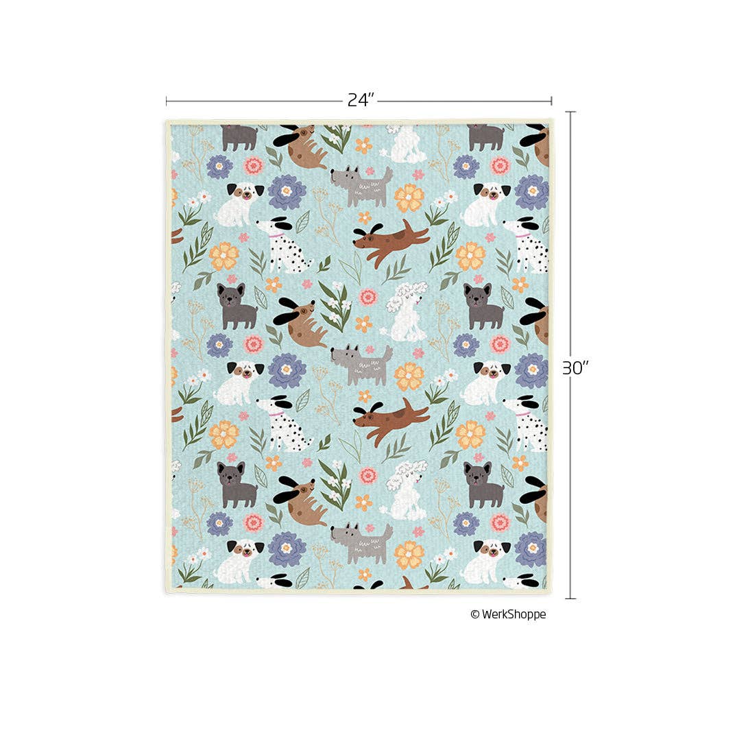 Dog Floral Pet Drying Ultra Absorbent Travel Towel
