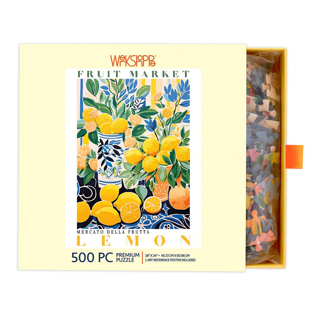 Fruit Market Lemons 500 Piece Puzzle, Gift for Her