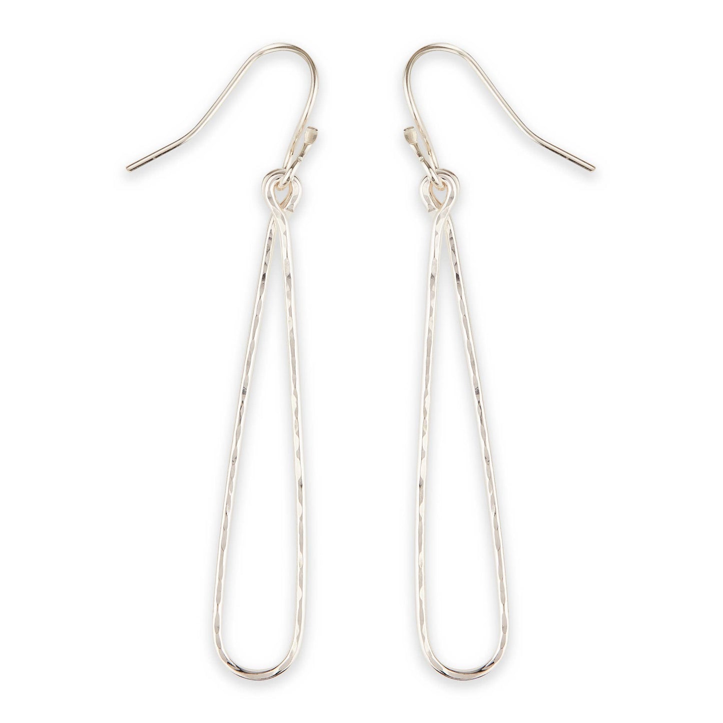 Hammered Elongated Dangle Earring