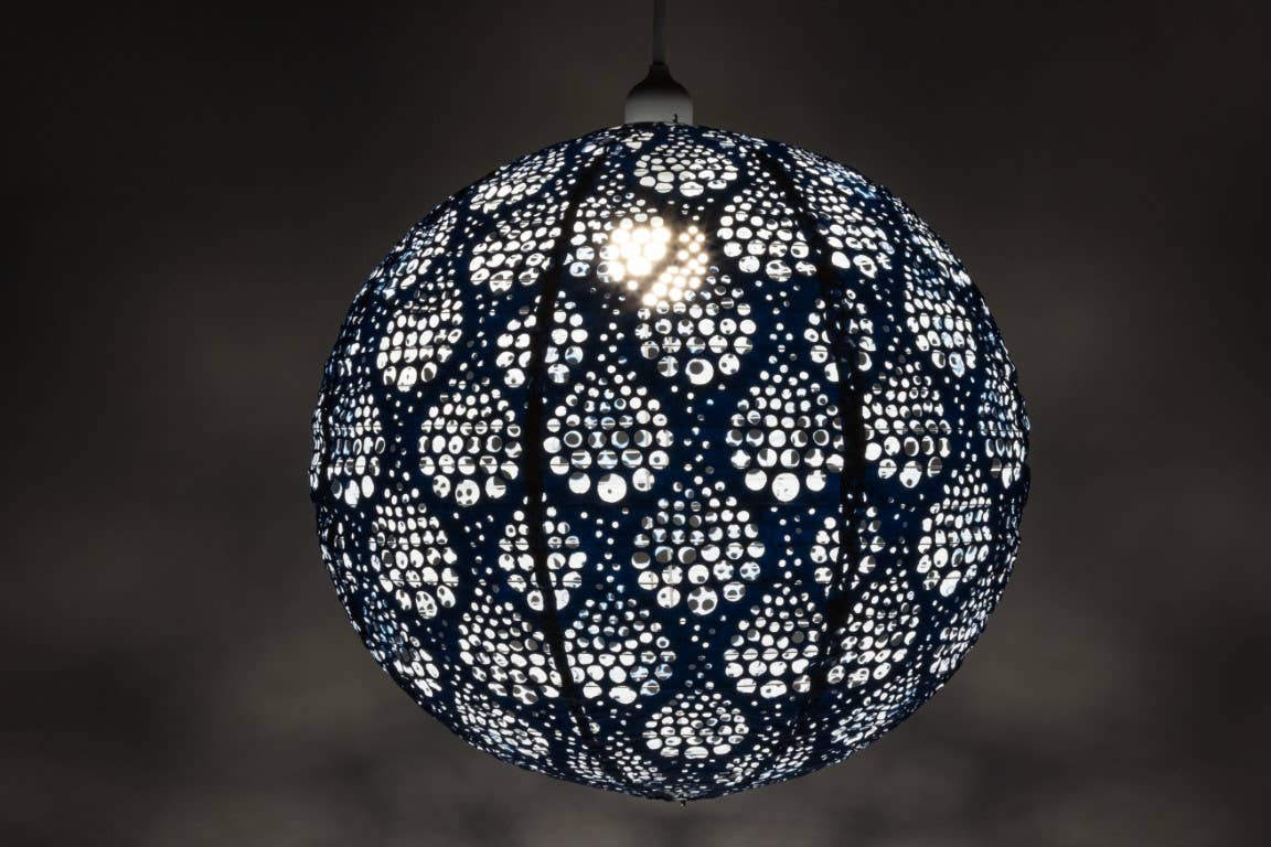 Stella Nova Outdoor Pendent Light - Dewdrop 18" Blue
