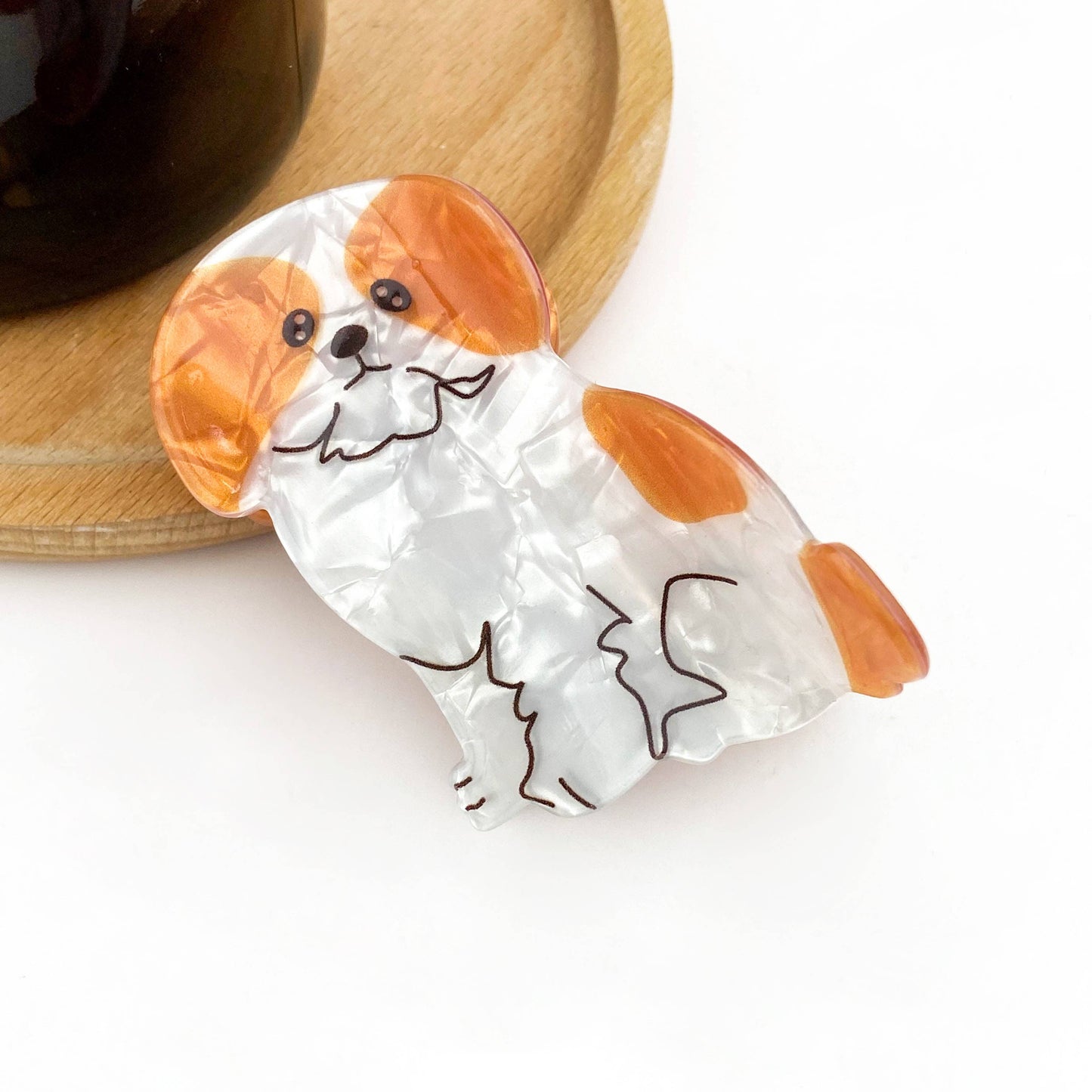 Cute Puppy Series Printed Hair Clips, Adorable Dog Claw Clip