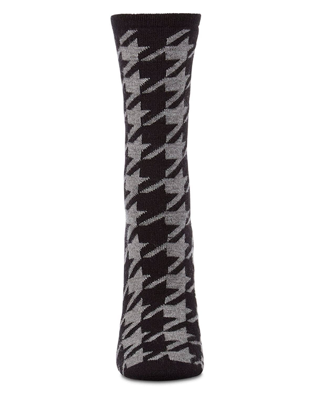 Houndstooth Cashmere Crew