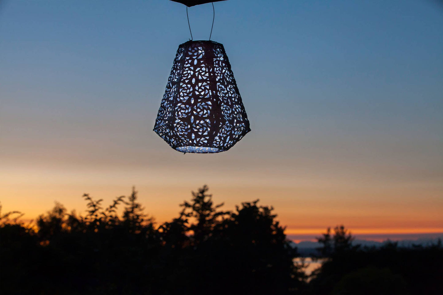 Stella Prism 11" Solar Lantern - Metallic Orchid