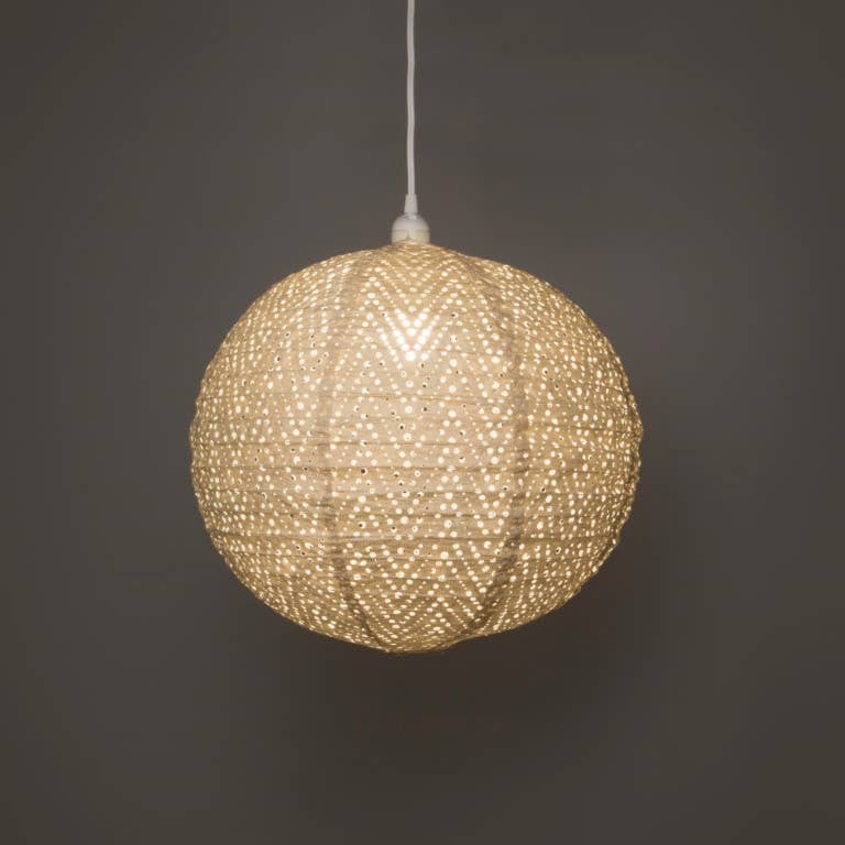Stella Nova Outdoor Pendent Light - Chevron 18" Pearl