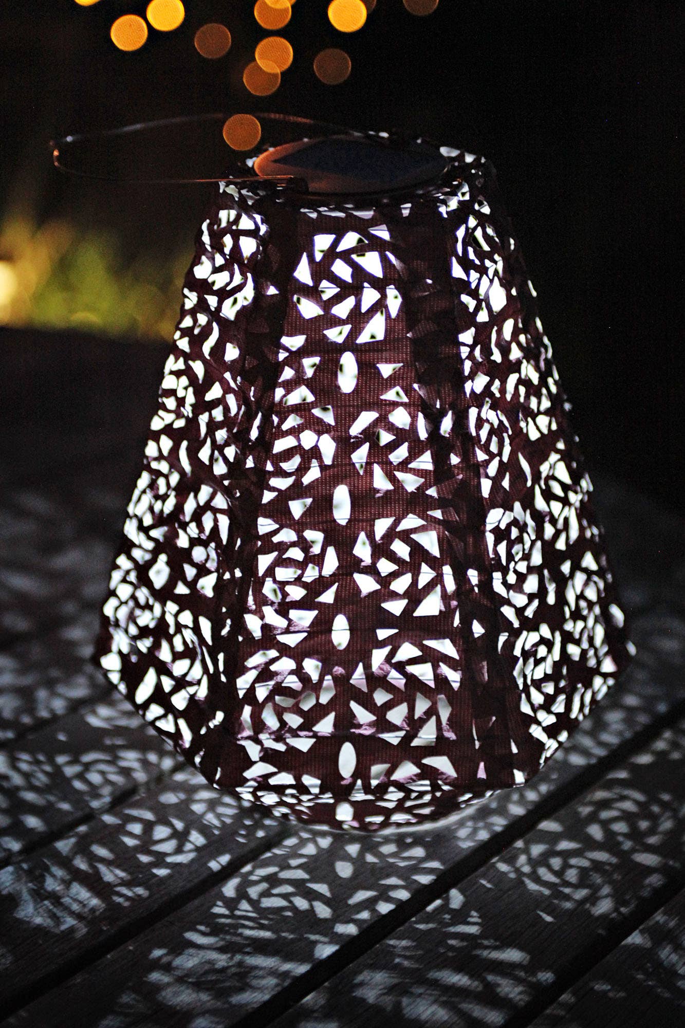 Stella Prism 11" Solar Lantern - Metallic Orchid