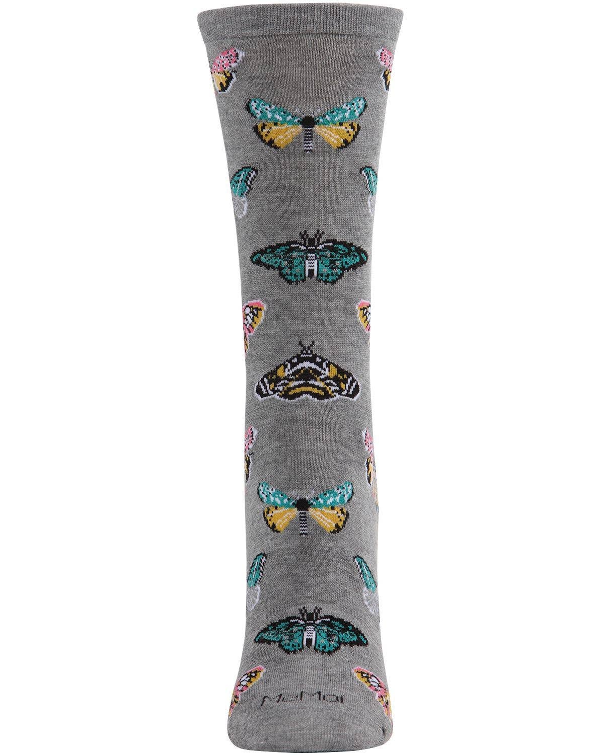 MeMoi Butterfly Bamboo Blend Crew Socks