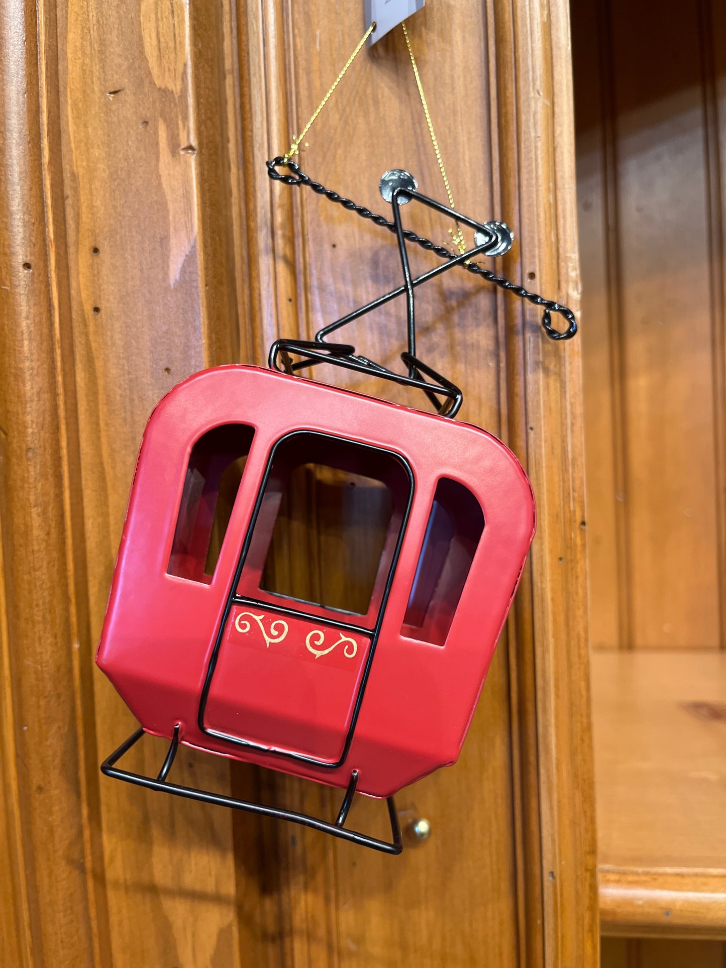 Red metal gondola ornament
