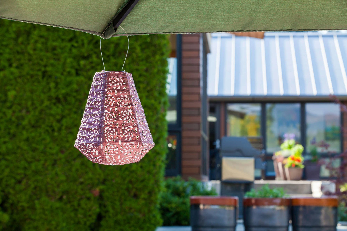 Stella Prism 11" Solar Lantern - Metallic Orchid