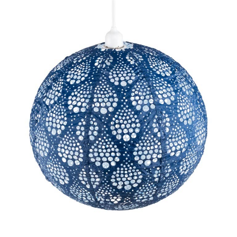 Stella Nova Outdoor Pendent Light - Dewdrop 18" Blue
