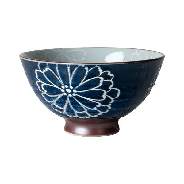 Japanese Botan Cosmos 10oz 4.5"D x 2.5"H Porcelain Rice Bowl