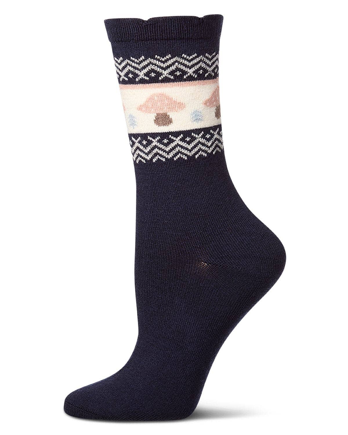 Mushroom Fairisle Cashmere Crew