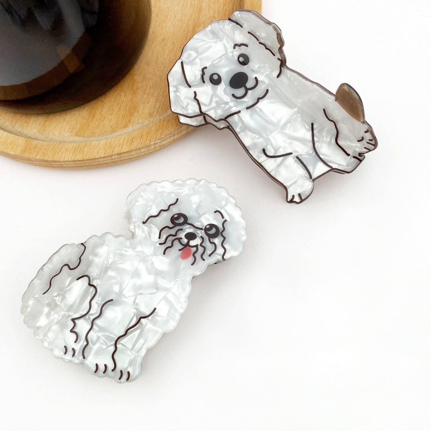 Cute Puppy Series Printed Hair Clips, Adorable Dog Claw Clip