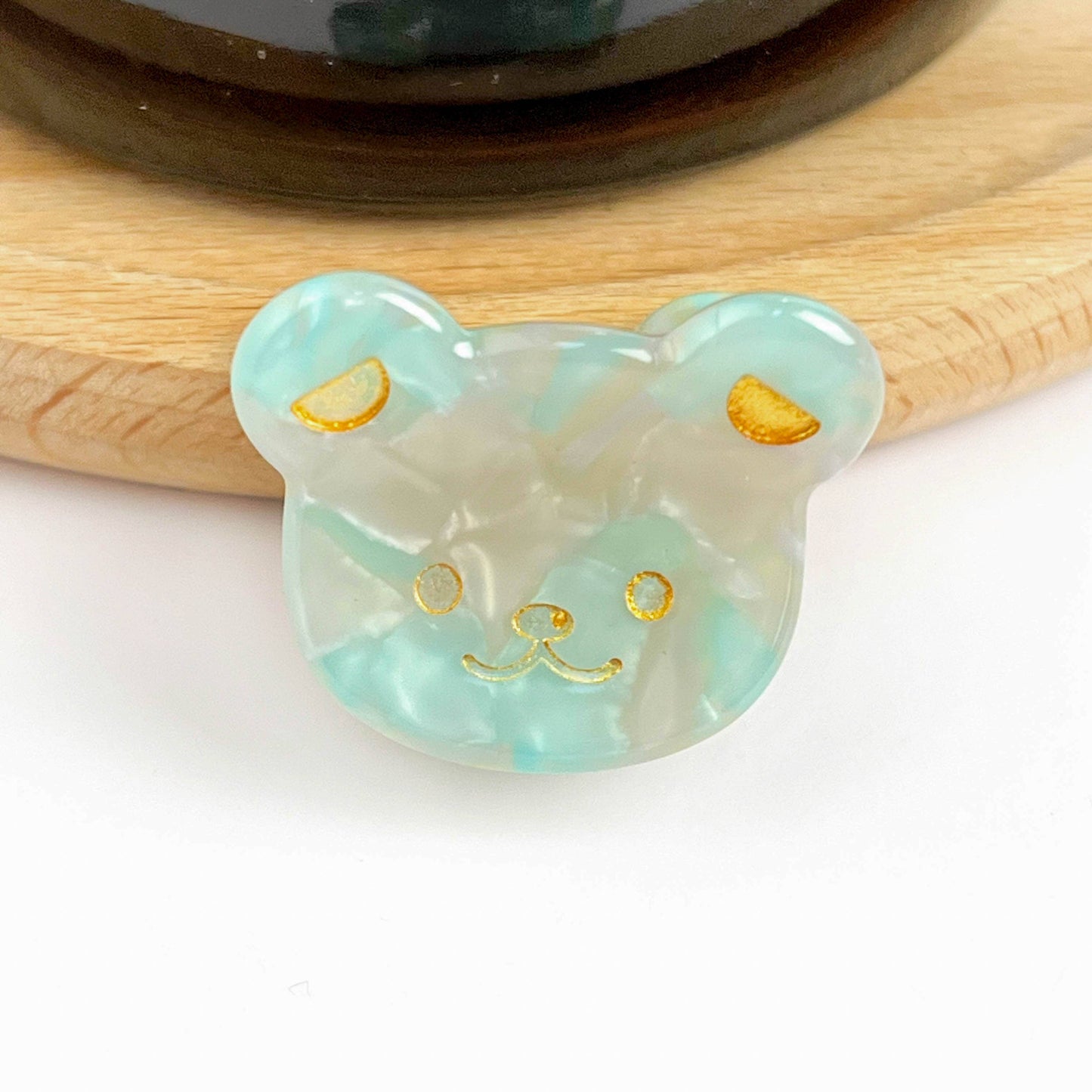 Cute Bear Head Mini Claw Clip, Acetate Children's Hair Clip
