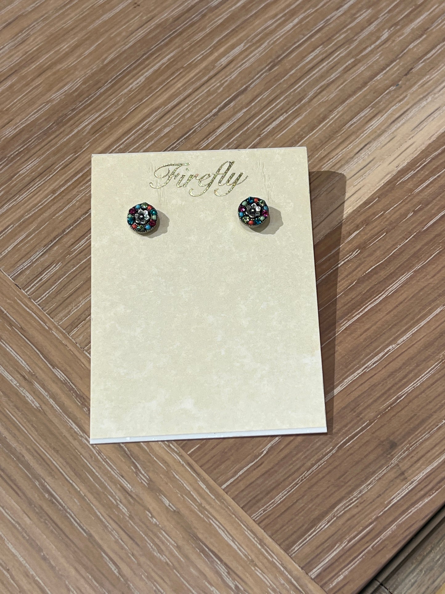 933 Round Mosaic post earring