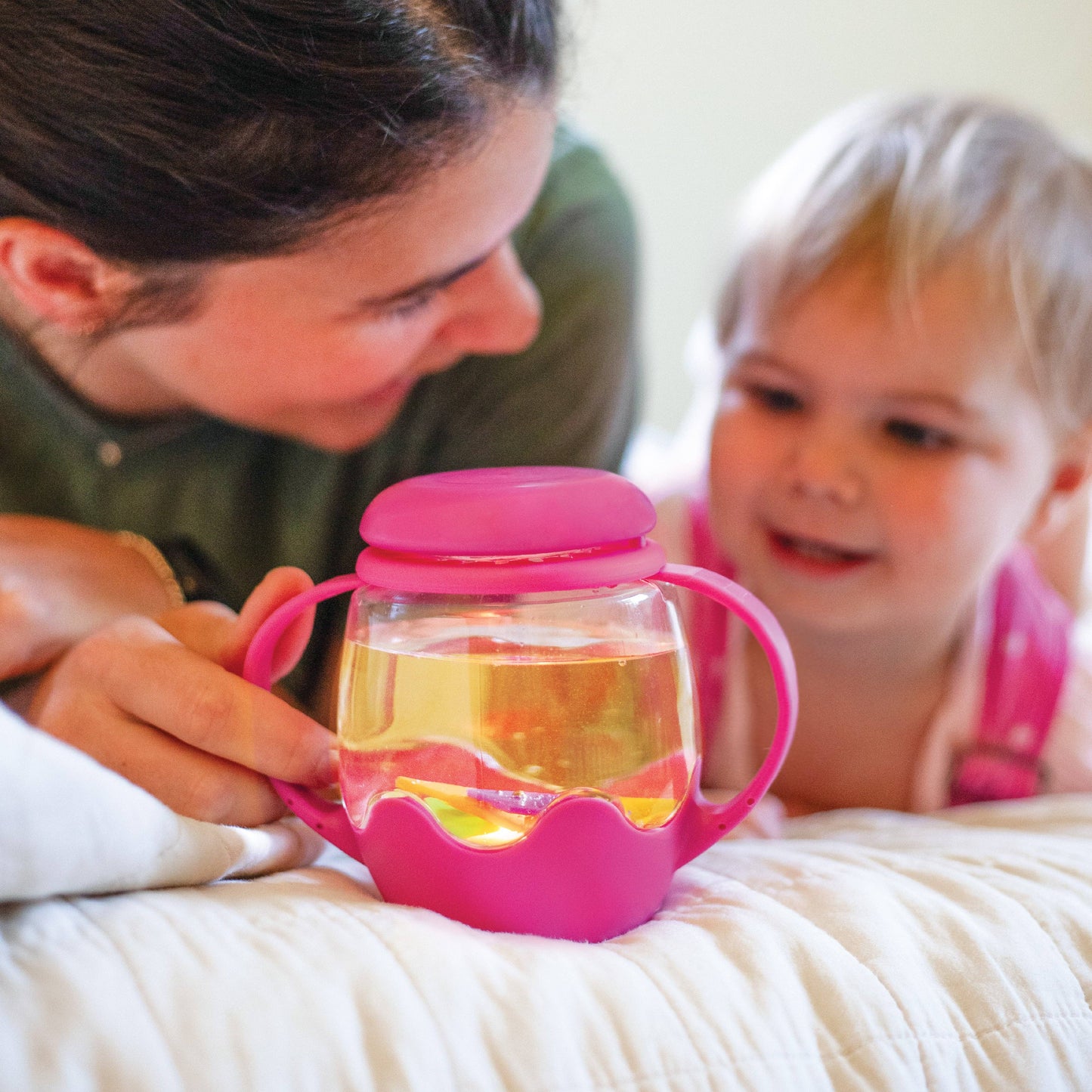 Glo Pals Mini Sensory Jar and Silicone Fun Filler Bundle - Pink