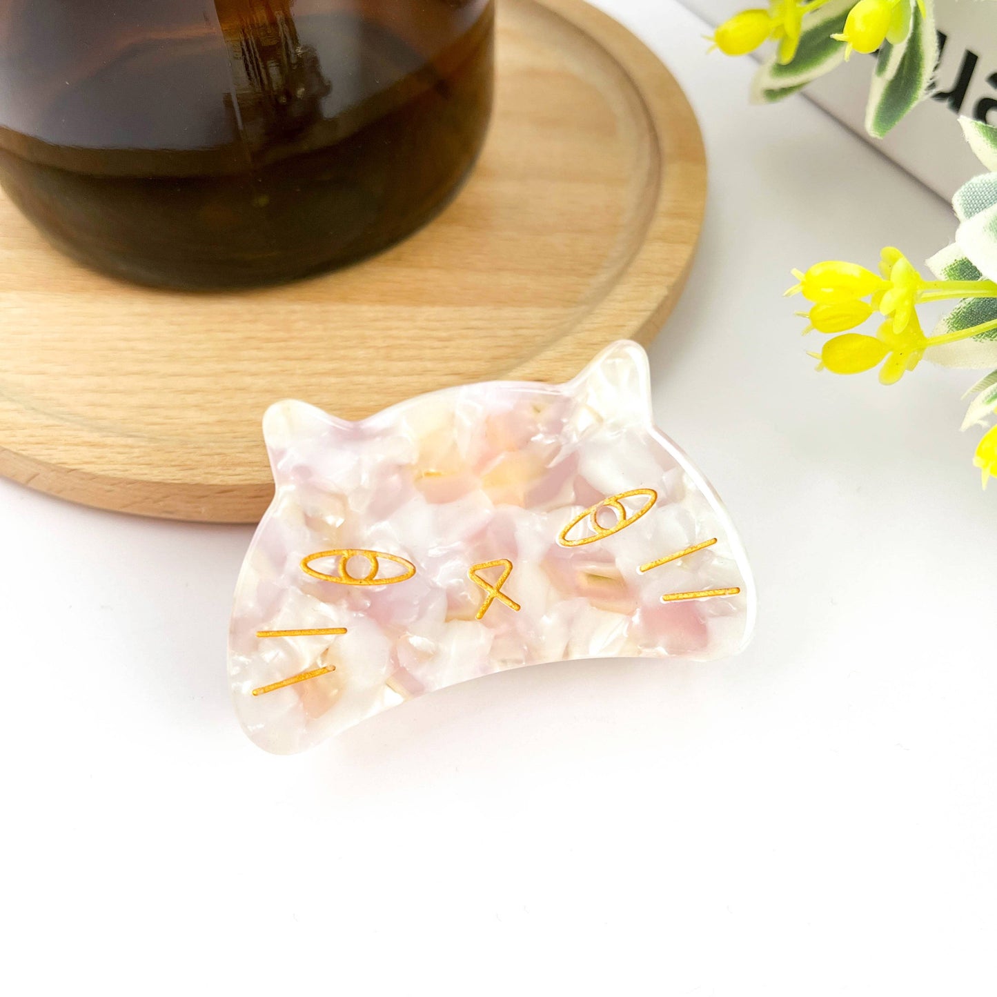Cute Cat Hair Clip, Acetate Animal Claw Clip