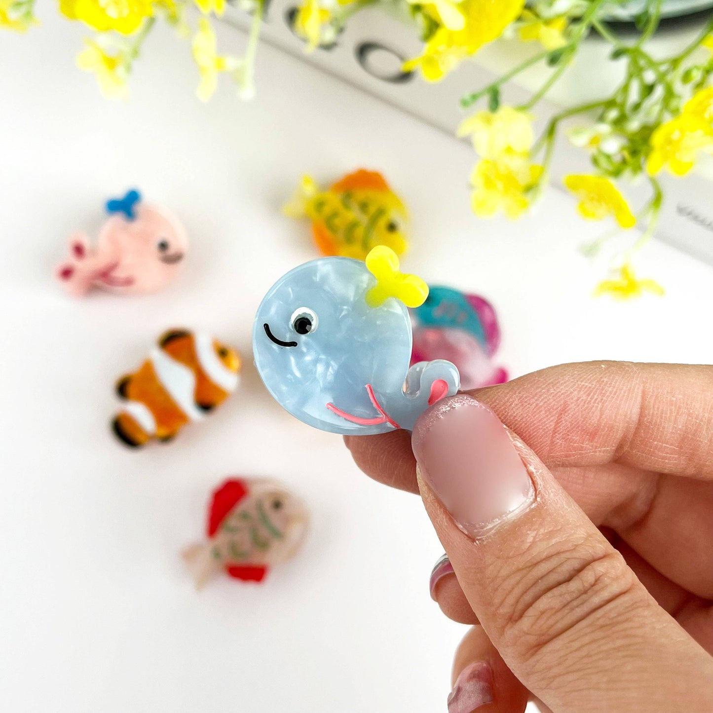 Ocean Fish/Whale Mini Claw Hair Clip