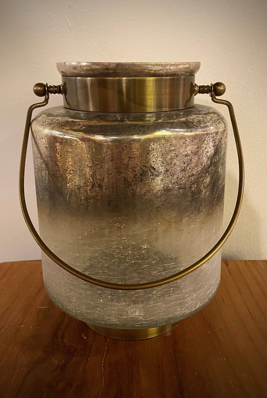 Desert Sands Lantern With Metal Handle 7x7x9.5"