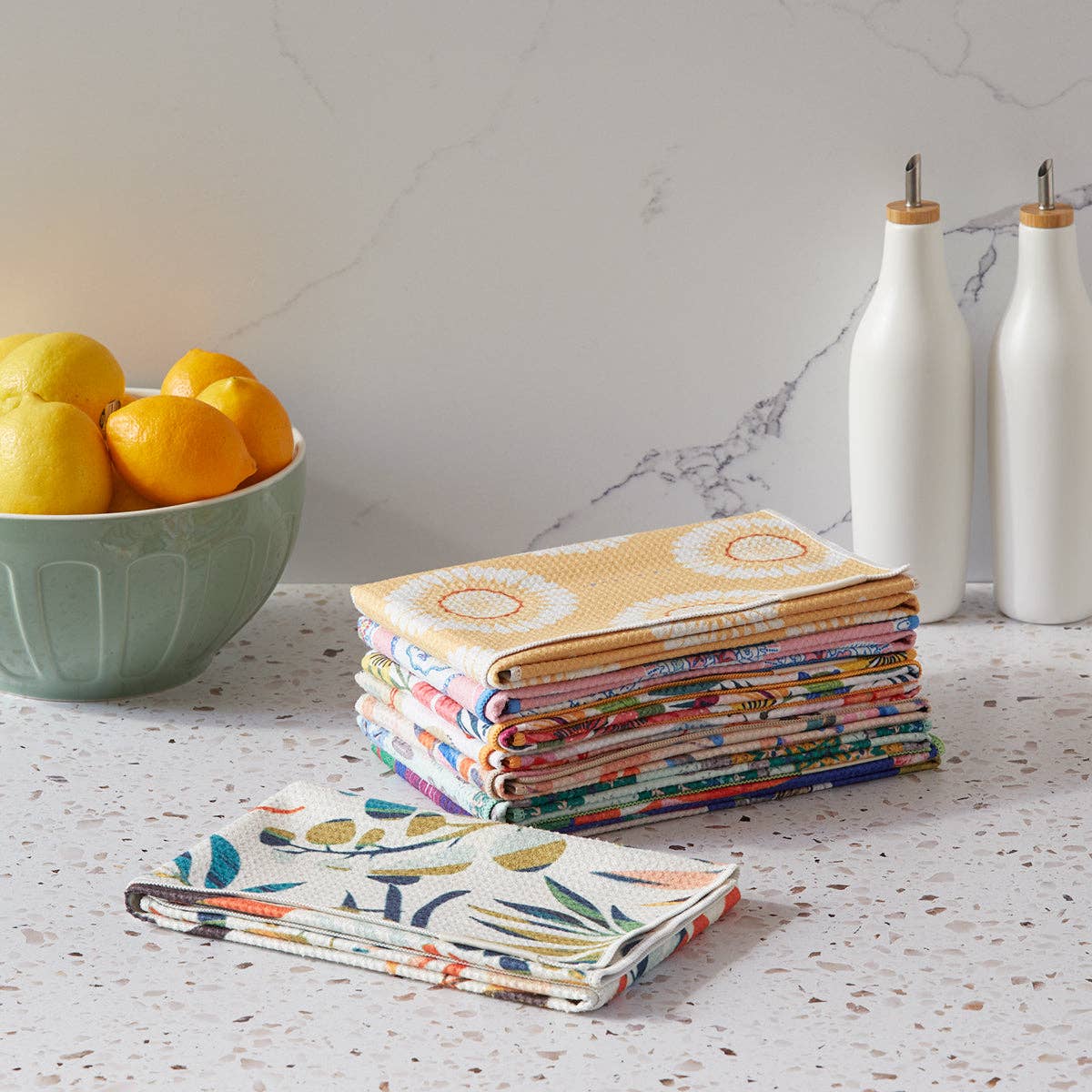 Floral Stems Microfiber Kitchen Towel