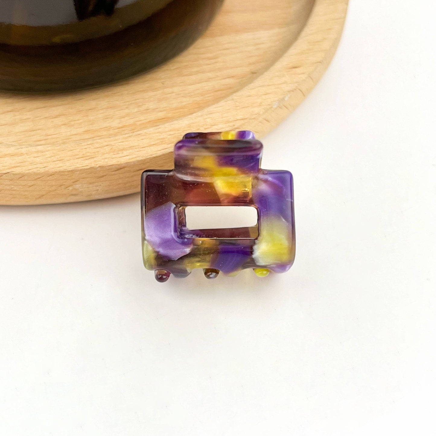 0.98'' Acetate Colorful Mini Square Hair Claw Clip