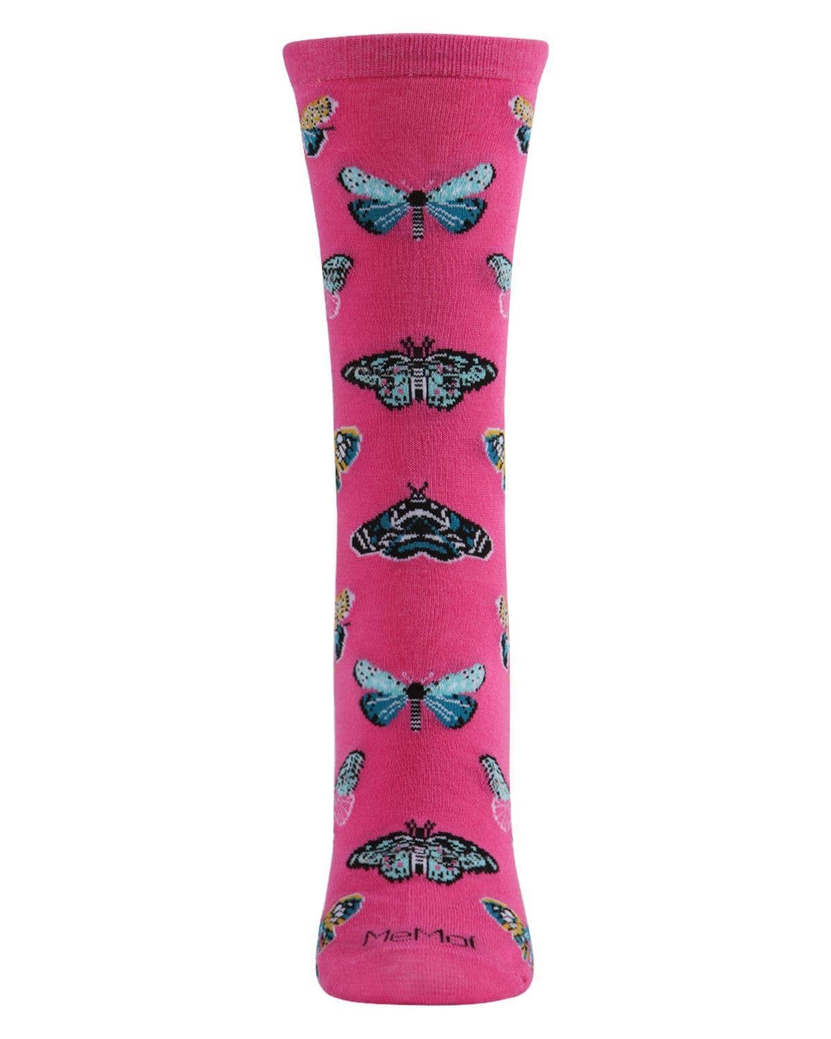 MeMoi Butterfly Bamboo Blend Crew Socks