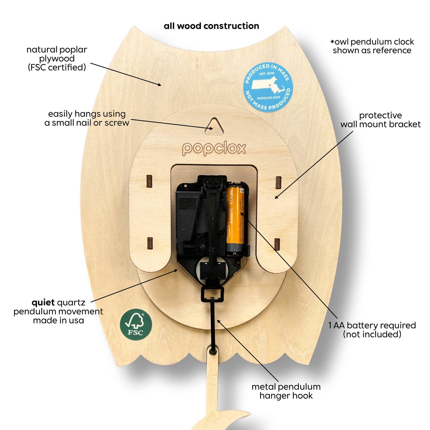 Wiener Dog  Pendulum Clock - Wood