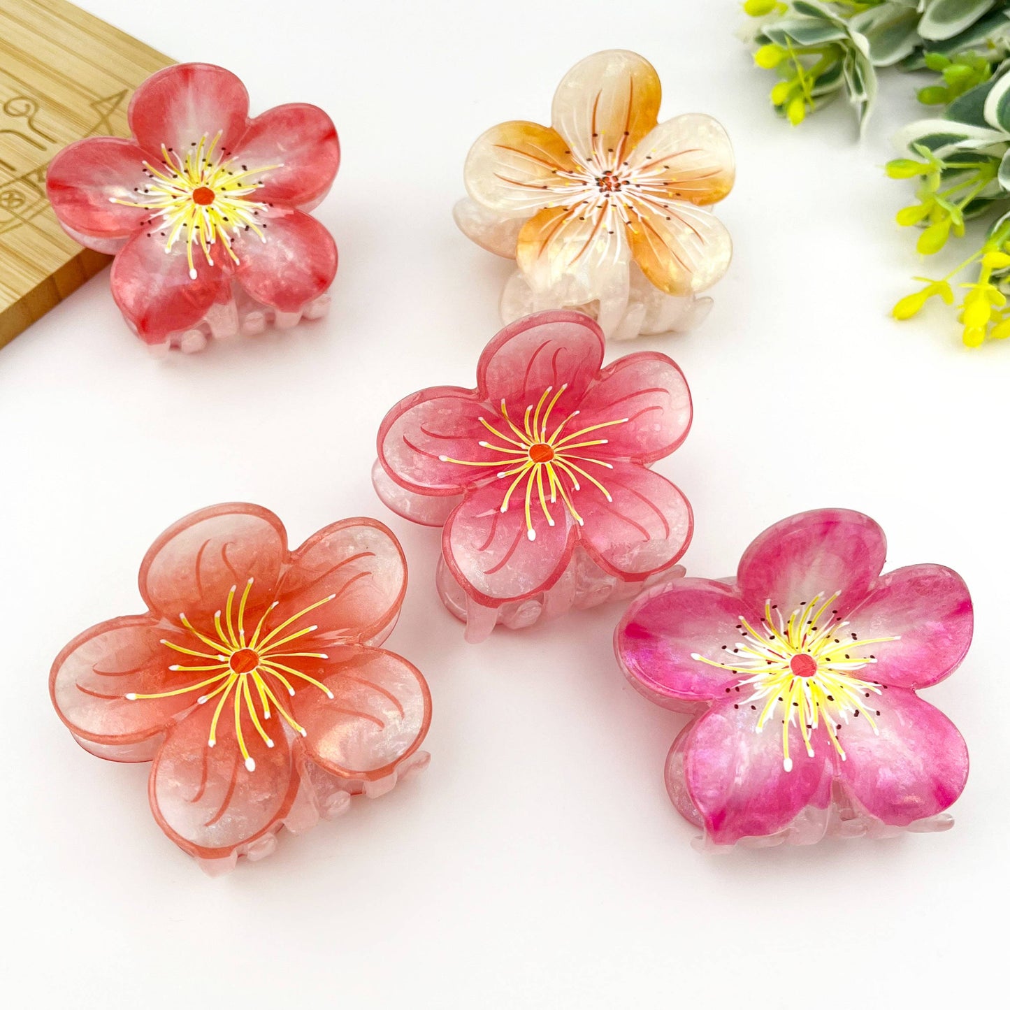 Sweet Plum Blossom Hair Claw Clip