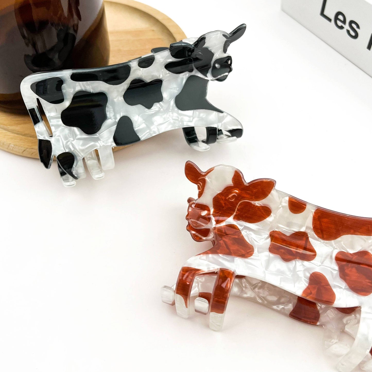 Cow Print Hair Claw Clip