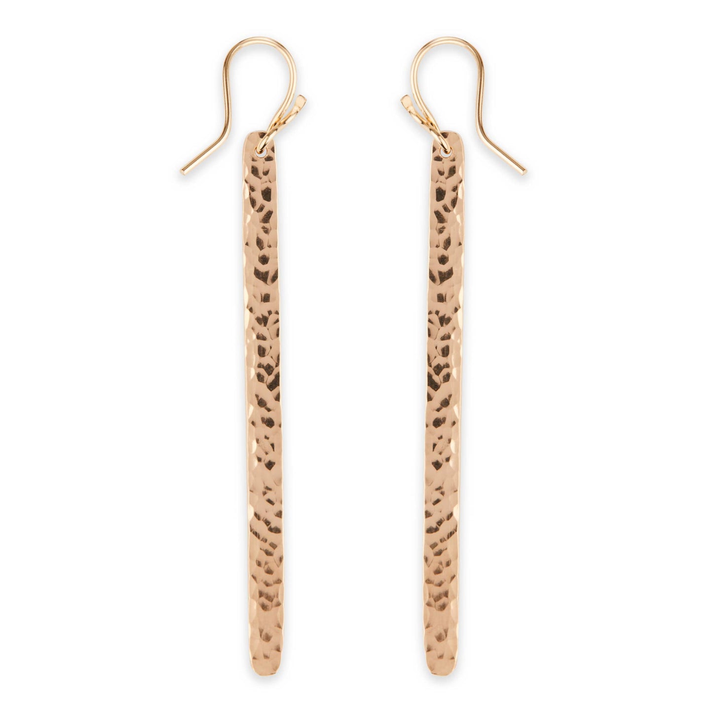 Thin Hammered Rectangle Earring