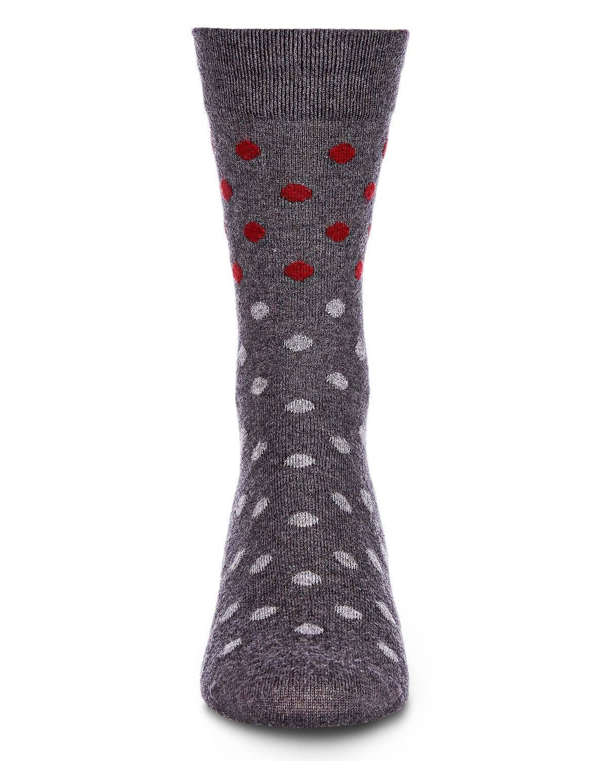 MeMoi Two Tone Polka Dot Cashmere Men's Crew Socks