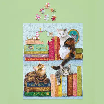 Cats on Books 250 Piece Puzzle Cat Lover Gift