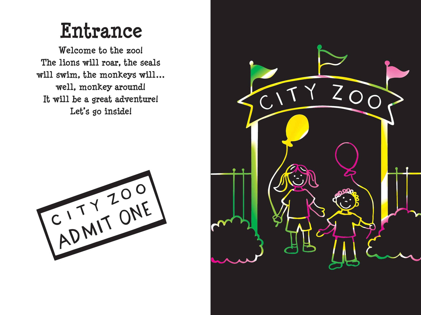 At the Zoo Scratch and Sketch Book