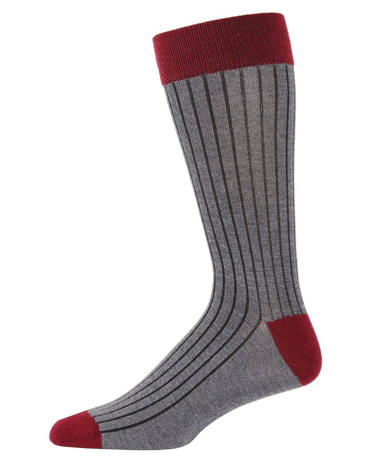MeMoi Rib Knit Cashmere Men's Crew Socks