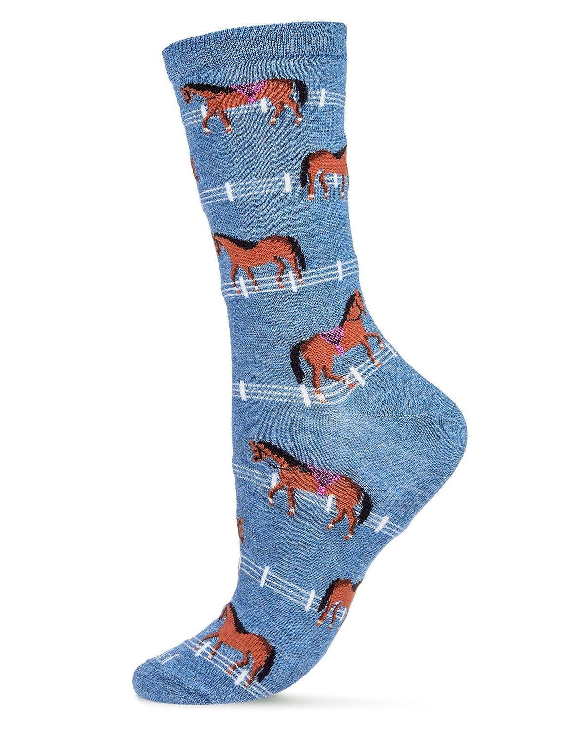 MeMoi Show Pony Bamboo Blend Crew Socks