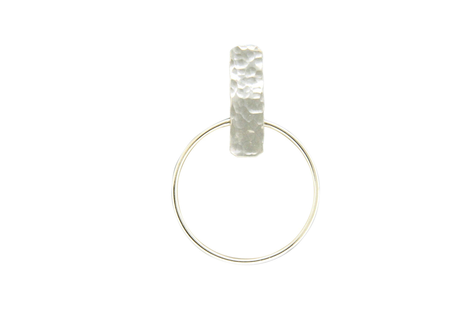 Hammered Bar Dangling Circle Post Earring