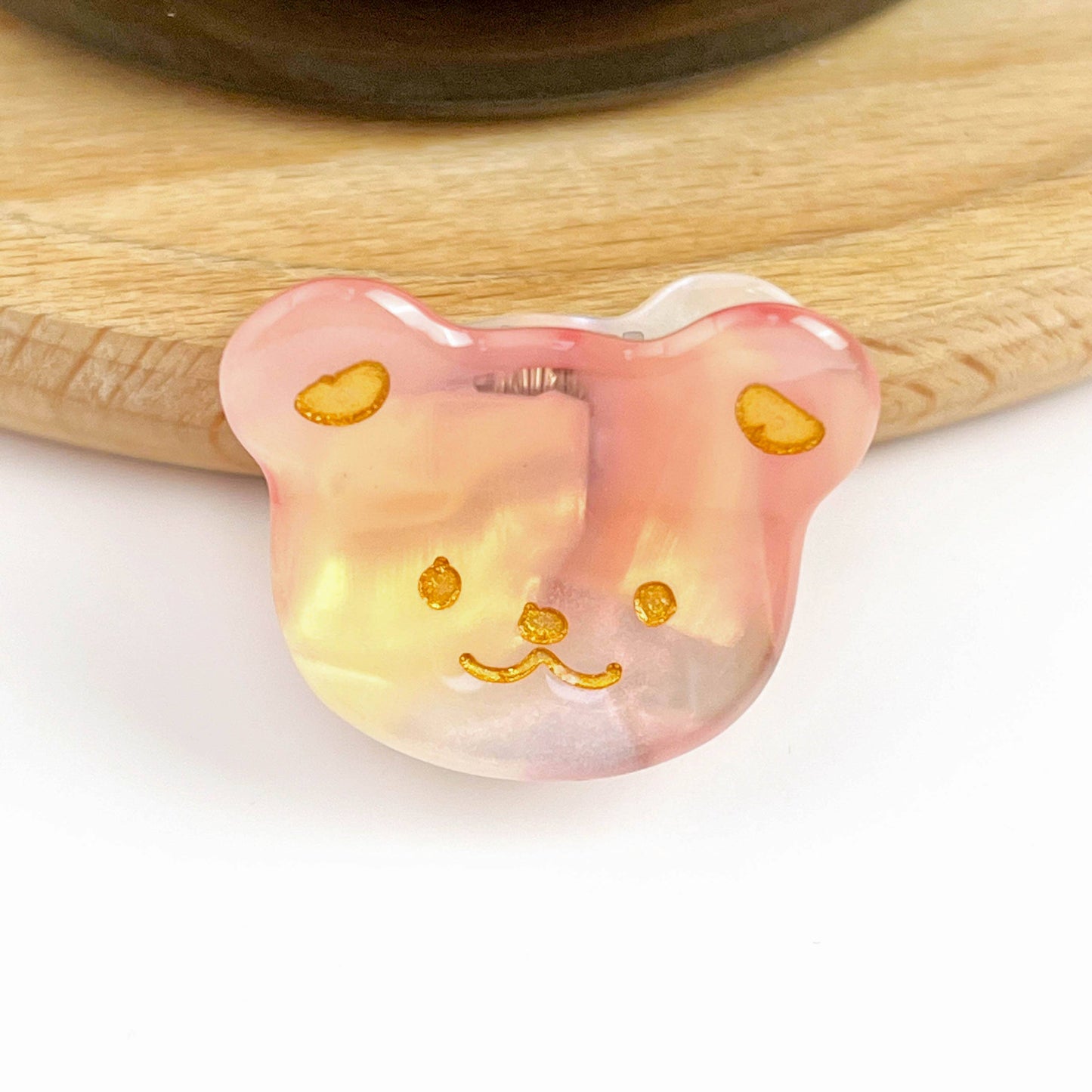 Cute Bear Head Mini Claw Clip, Acetate Children's Hair Clip