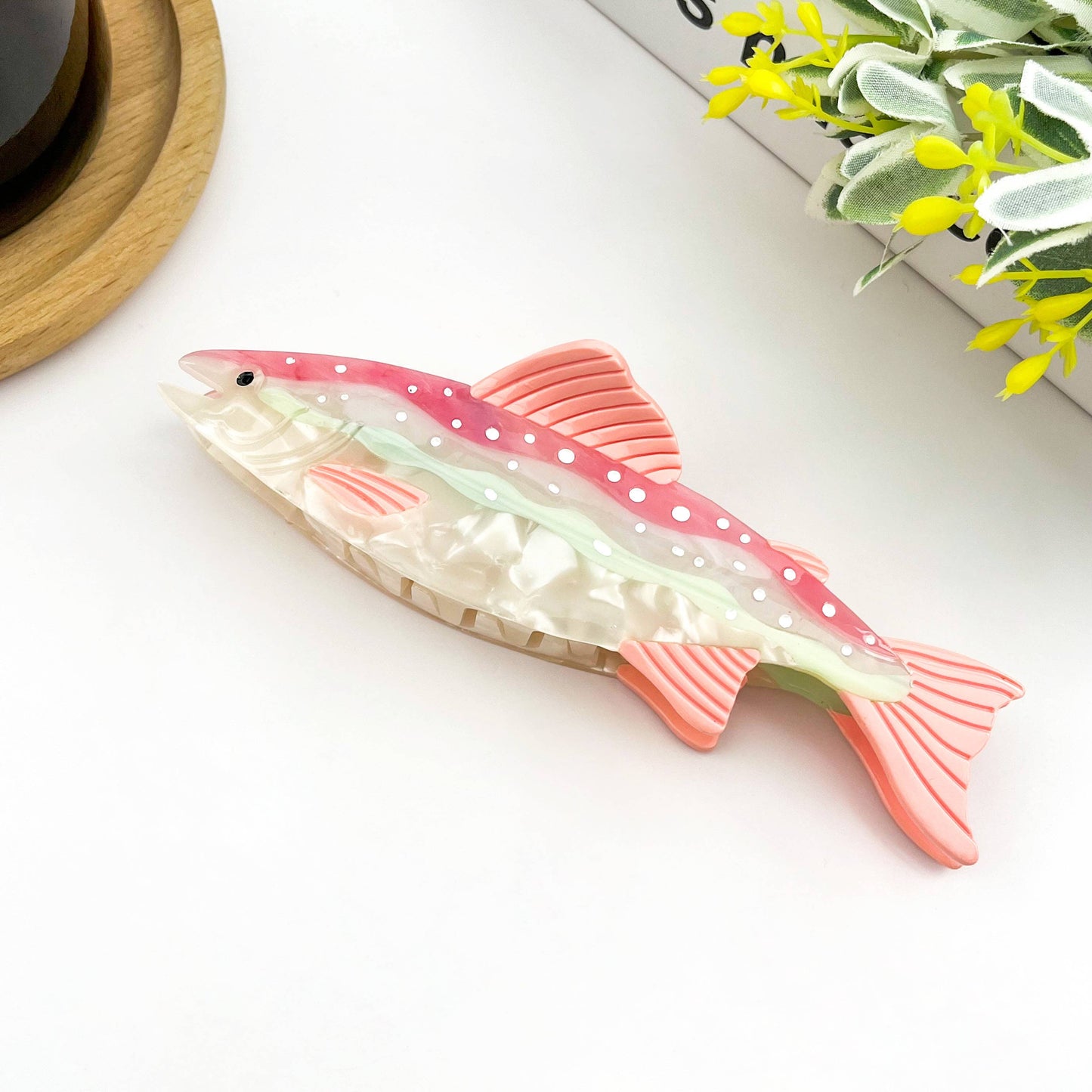 Salmon Acetate Hair Claw Clip, Fish-Shaped Claw Clip