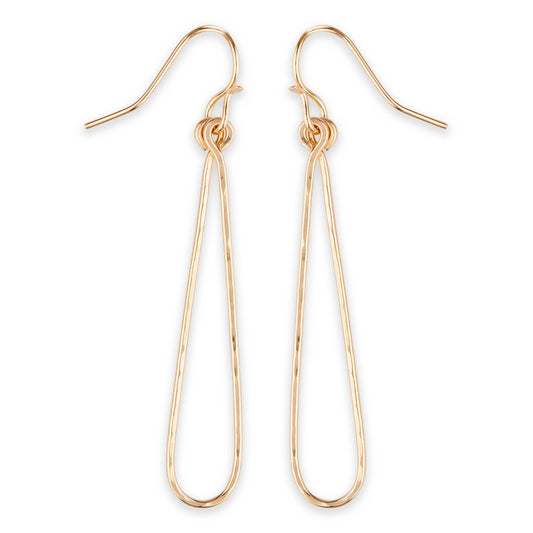 Hammered Elongated Dangle Earring