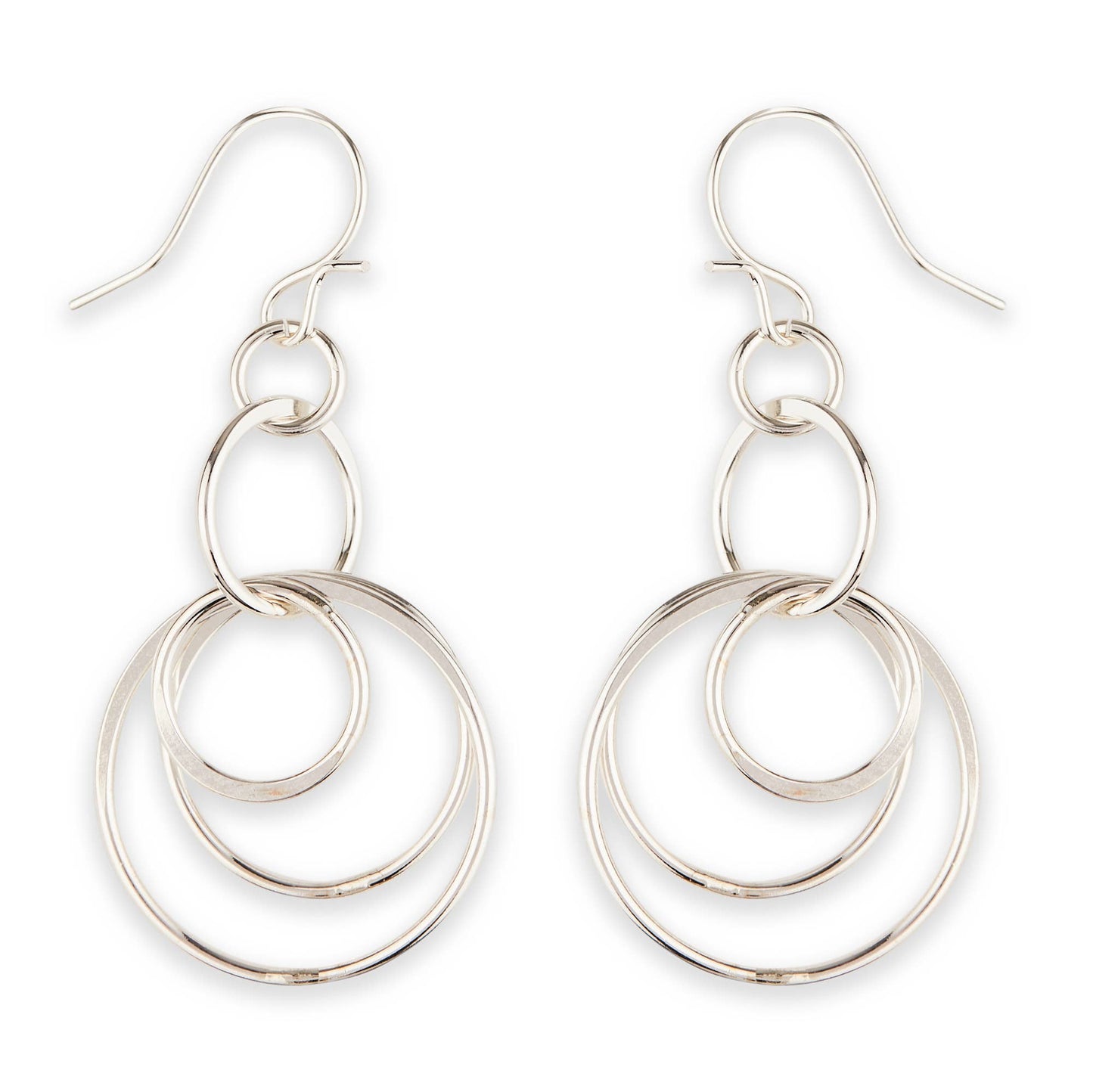 Triple Flat Hoop Dangle Earring