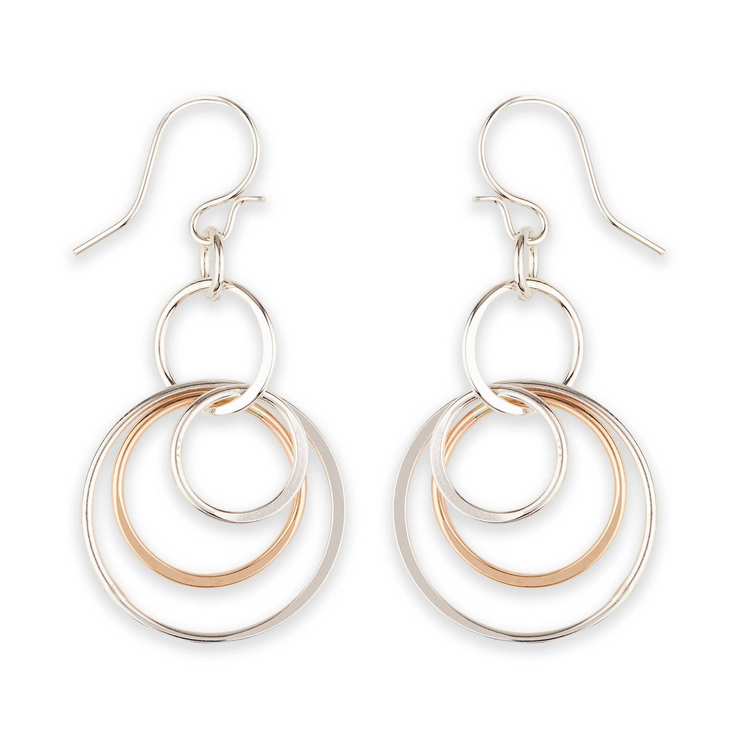 Triple Flat Hoop Dangle Earring