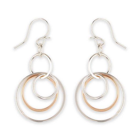 Triple Flat Hoop Dangle Earring