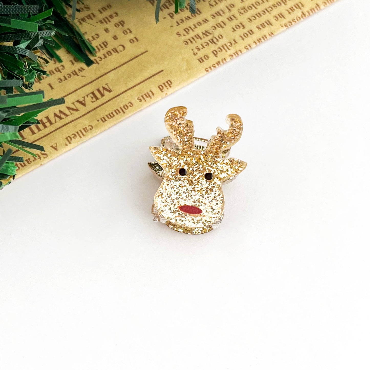 Christmas Glitter Mini Hair Claw Clip