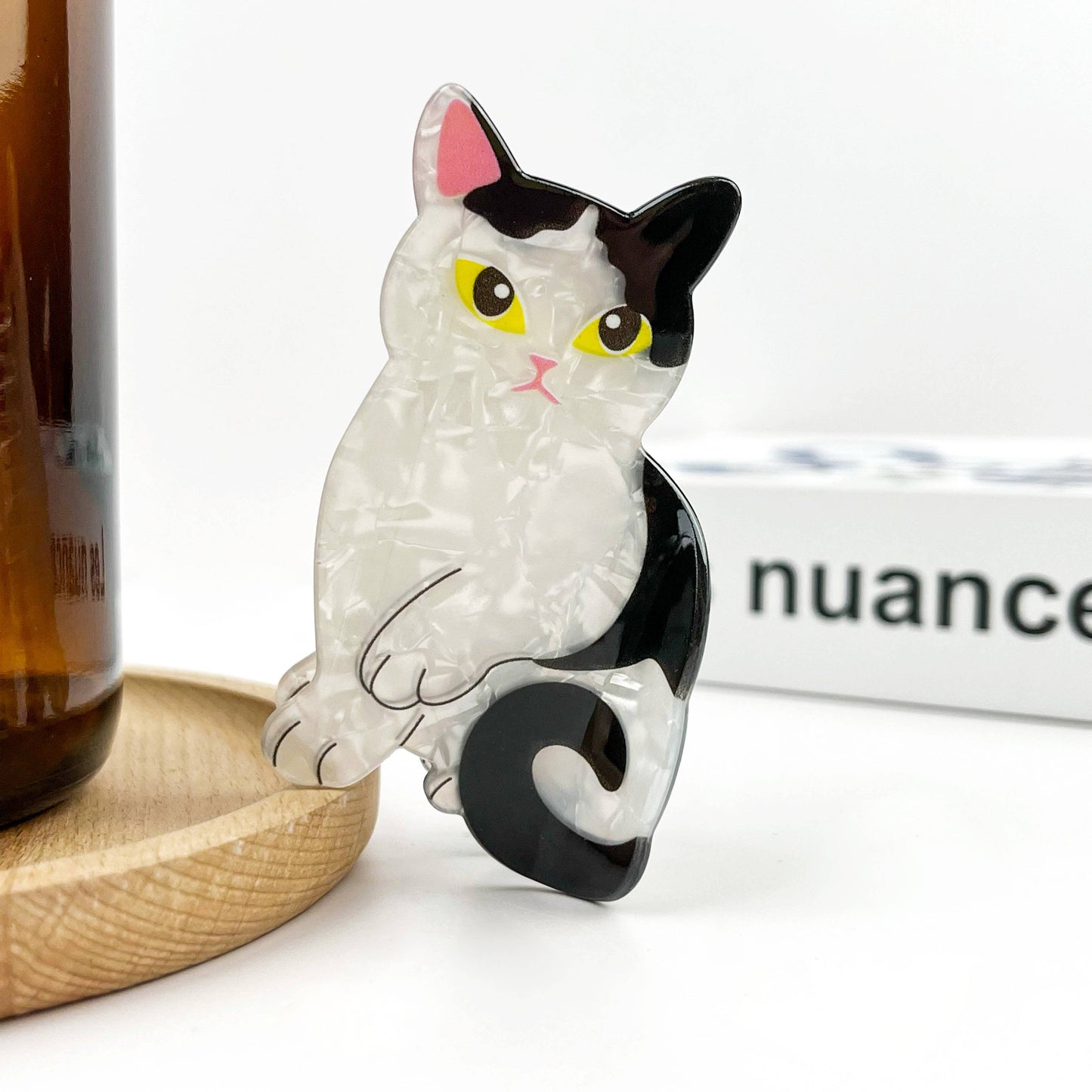 Cow Cat & Orange Cat Hair Clips, Cute Animal Claw Clip