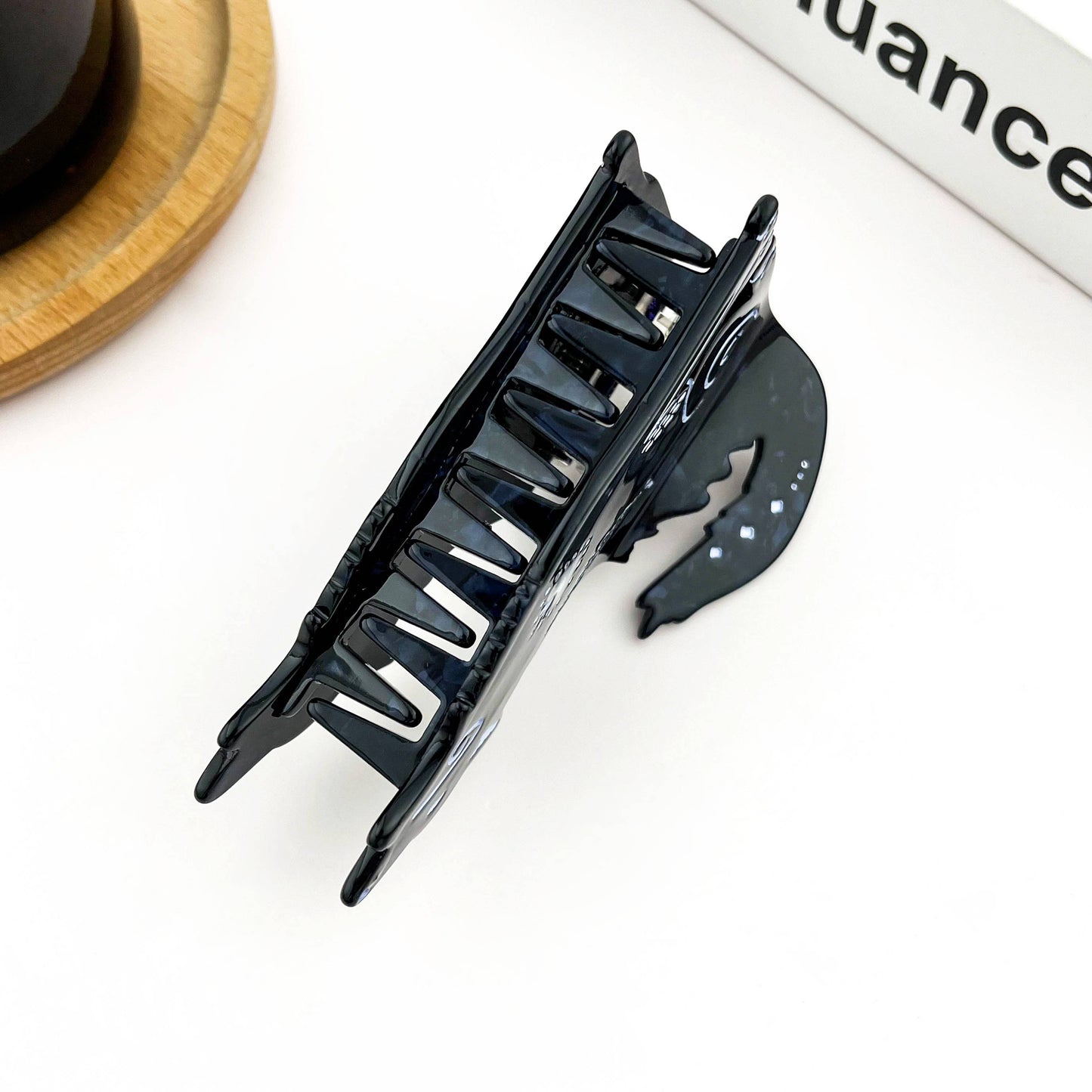 Black Wolf Hair Claw Clip, Cute Animal Hair Clip