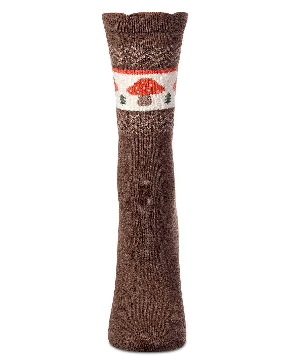 Mushroom Fairisle Cashmere Crew