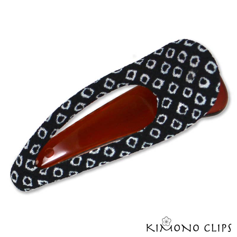 White/Black Side Clip Shibori Black