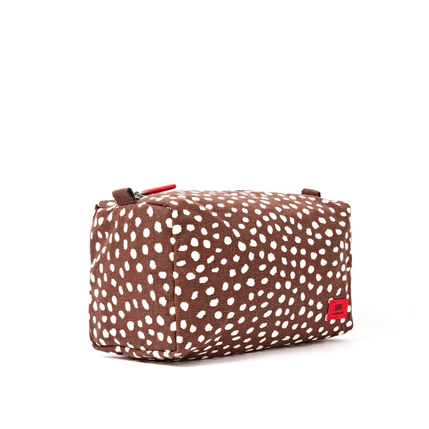 Mayfair Wash Bag in Brown Spot Cotton Canvas
